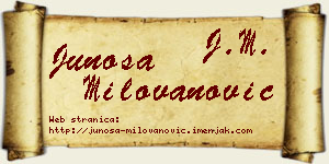 Junoša Milovanović vizit kartica